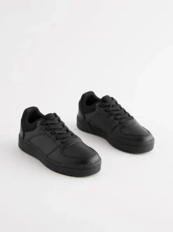 Black Wide Fit (G) School Lace-Up Shoes
