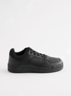 Black Wide Fit (G) School Lace-Up Shoes