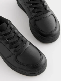 Black Wide Fit (G) School Lace-Up Shoes