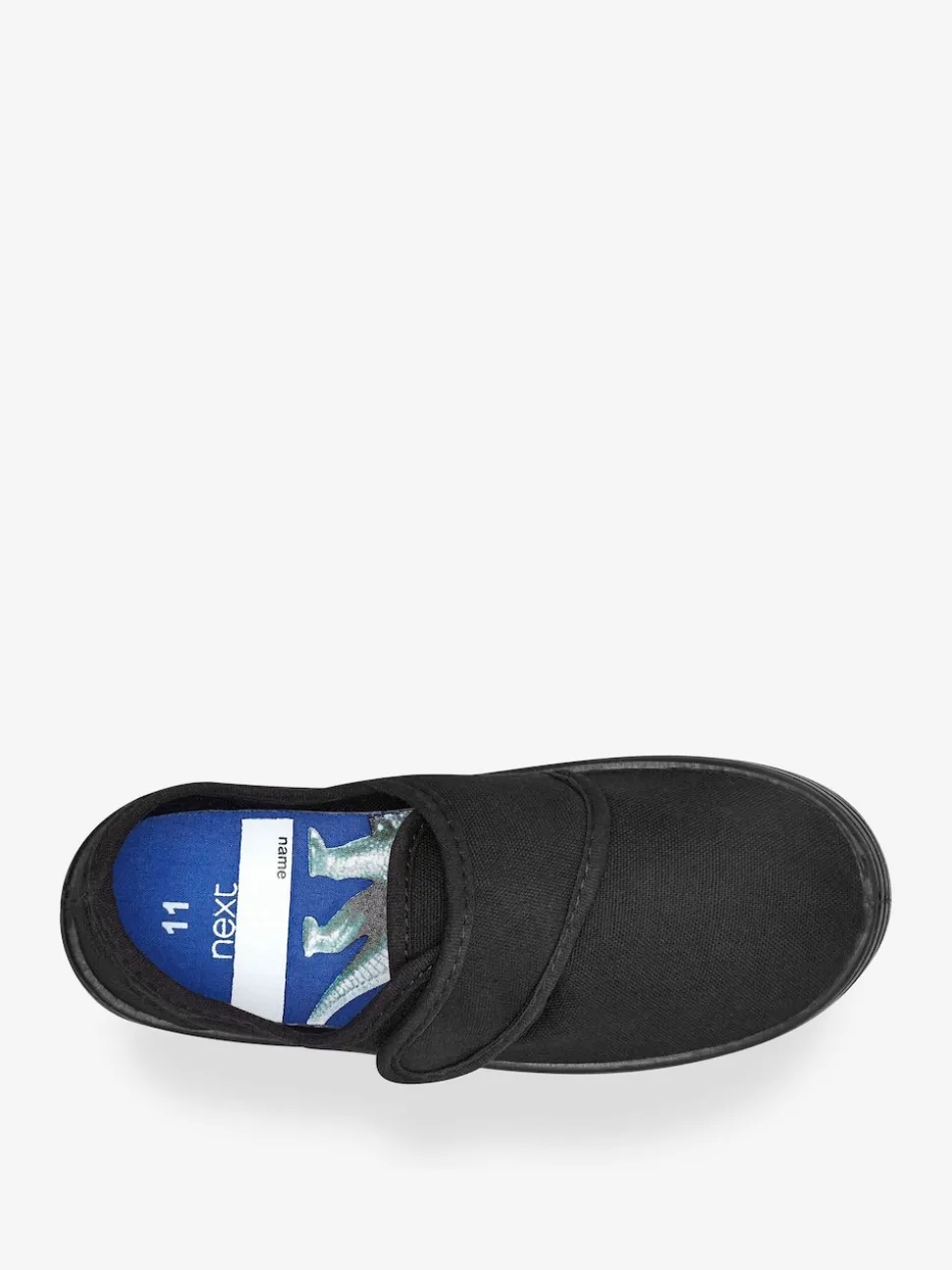 Black Wide Fit (G) Touch Fastening Plimsoll School Shoes
