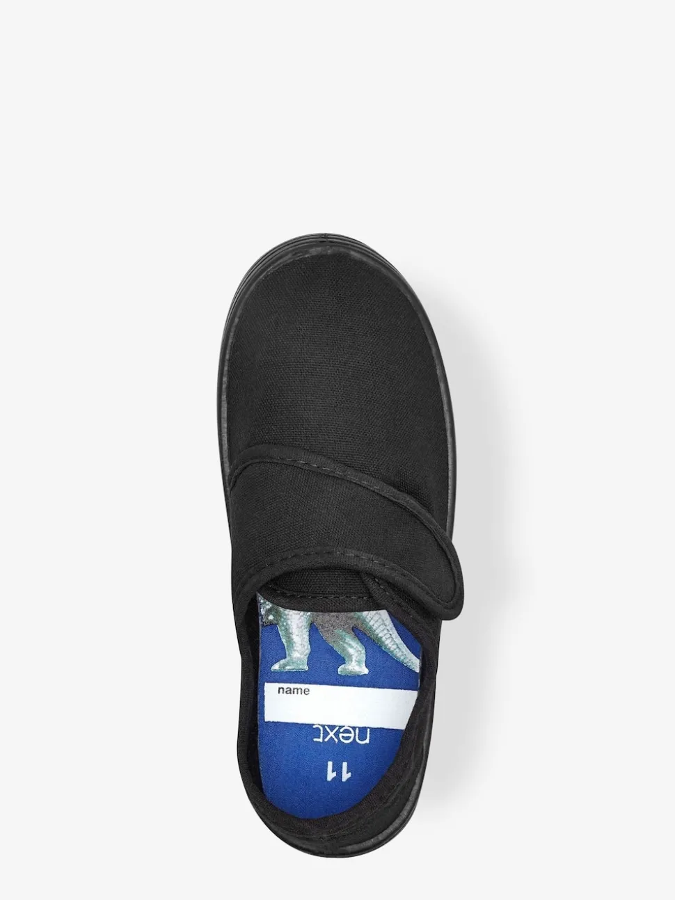 Black Wide Fit (G) Touch Fastening Plimsoll School Shoes