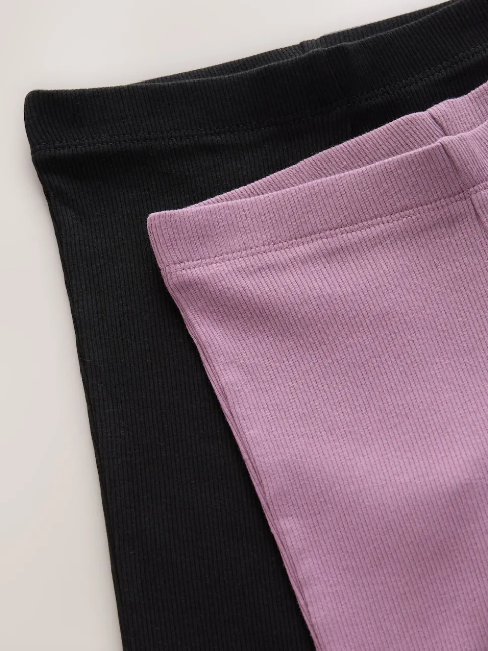 Black and Purple 2 Pack Rib Flare Leggings (3-16yrs)