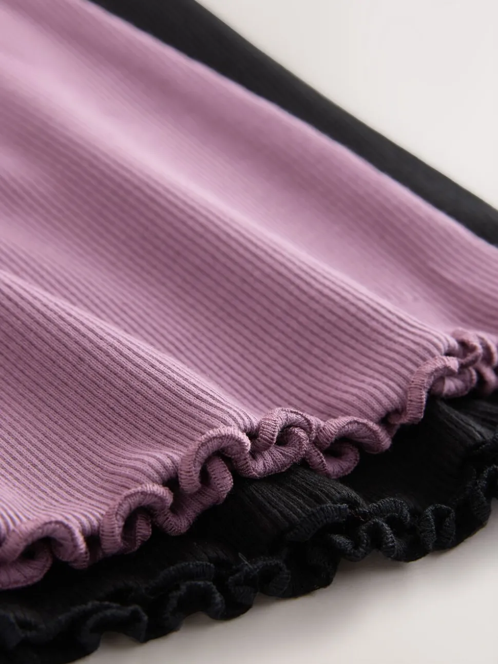 Black and Purple 2 Pack Rib Flare Leggings (3-16yrs)