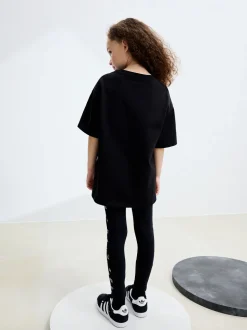 Black Animal Diamante Leggings (3-16yrs)