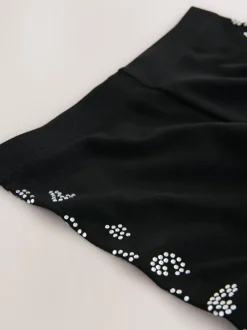 Black Animal Diamante Leggings (3-16yrs)