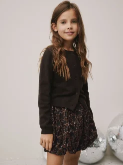 Black Animal Print Bubble Skirt (3-16yrs)