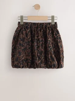 Black Animal Print Bubble Skirt (3-16yrs)