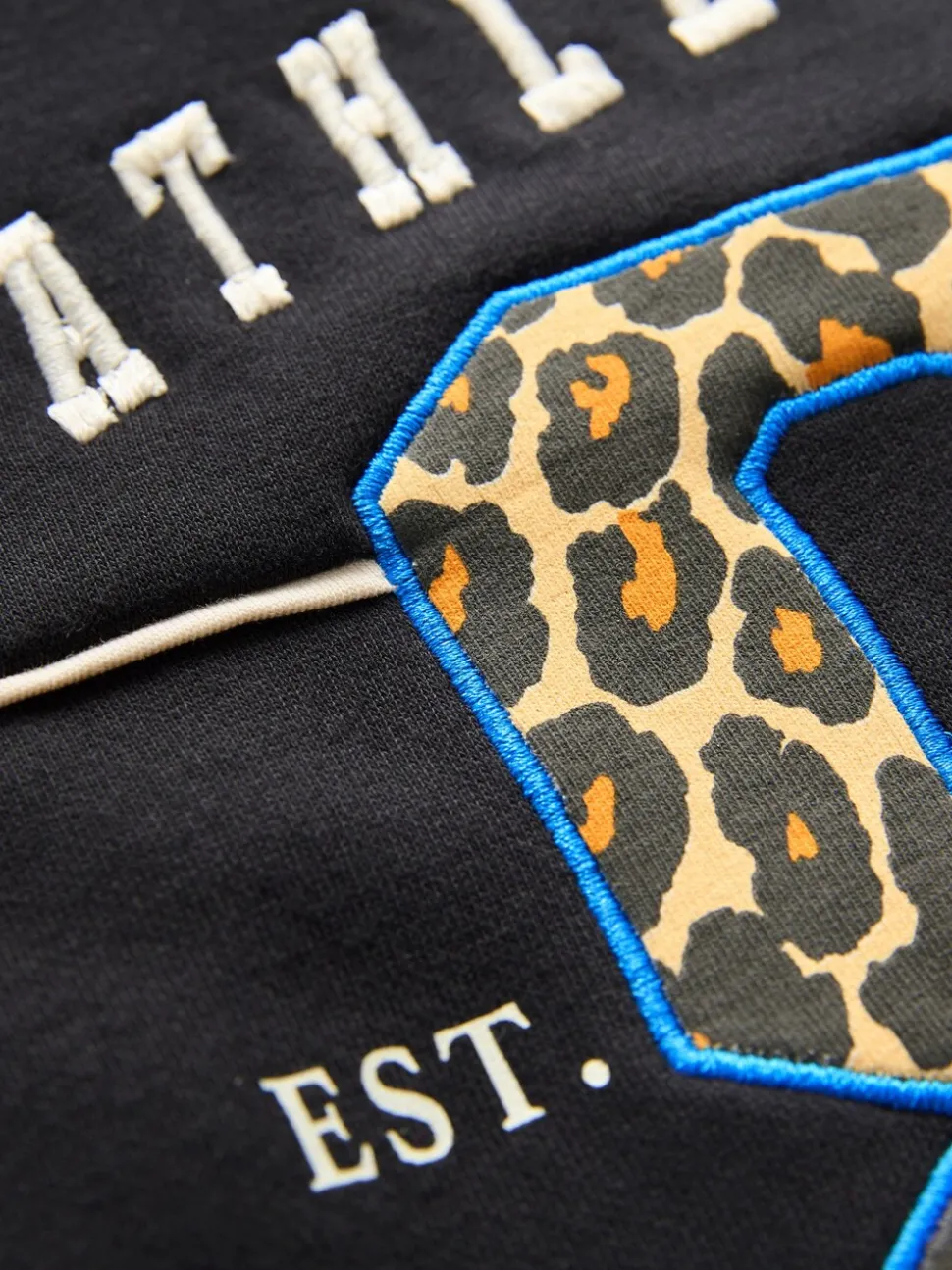 Black Animal Print Slogan Sweatshirt (3-16yrs)