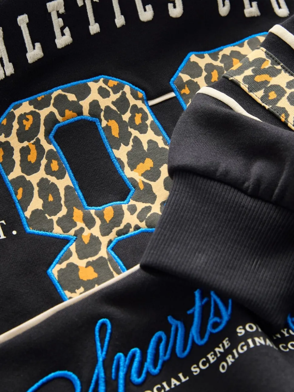 Black Animal Print Slogan Sweatshirt (3-16yrs)