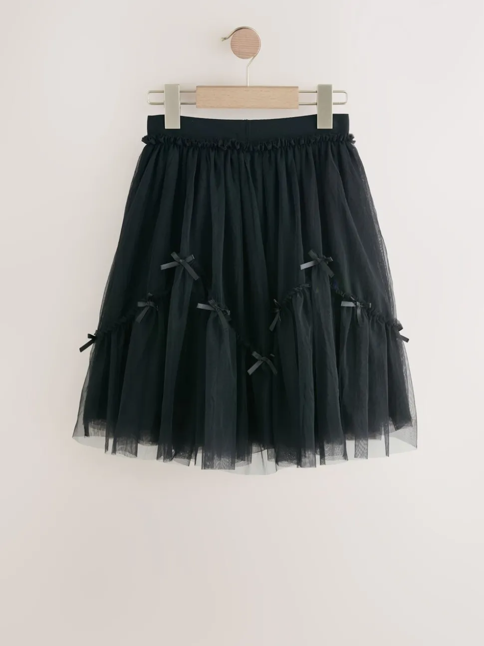 Black Bow Detail Mesh Skirt (3-16yrs)