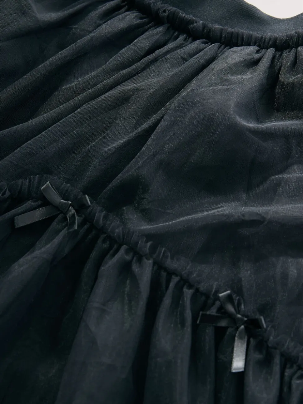 Black Bow Detail Mesh Skirt (3-16yrs)