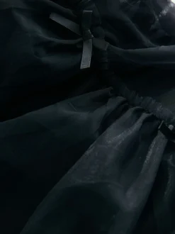 Black Bow Detail Mesh Skirt (3-16yrs)