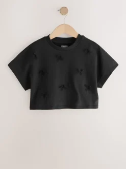 Black Boxy Bows T-Shirt (3-16yrs)