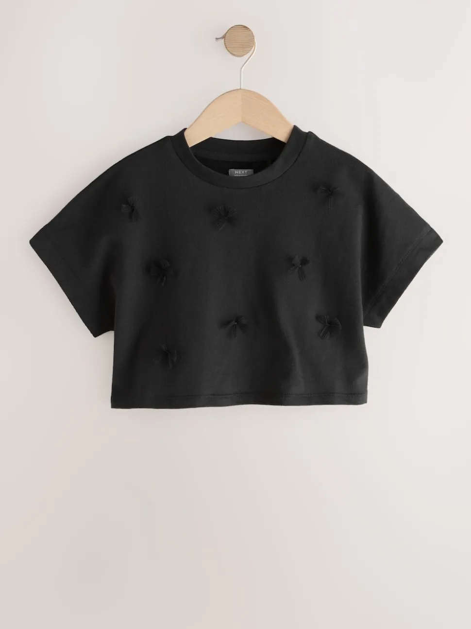 Black Boxy Bows T-Shirt (3-16yrs)