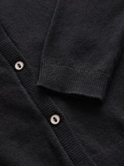 Black Button Up Cardigan 3yrs-16yrs (3mths-16yrs)
