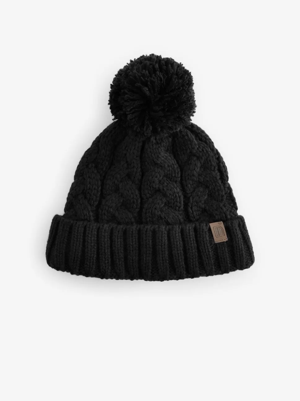 Black Cable Knit Pom Hat (1-16yrs)