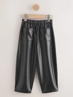 Black Coated Pullon Barrel Trousers (3-16yrs)