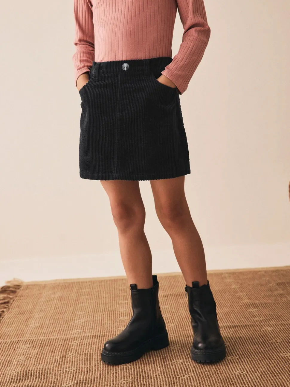 Black Corduroy Skirt (3-16yrs)