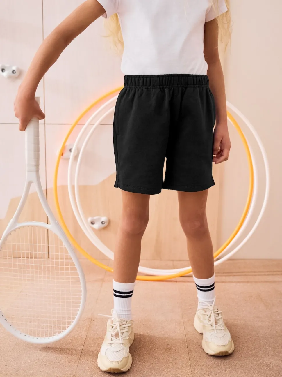 Black 100% Cotton Jersey School Shorts (3-16yrs)