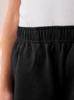 Black 100% Cotton Jersey School Shorts (3-16yrs)