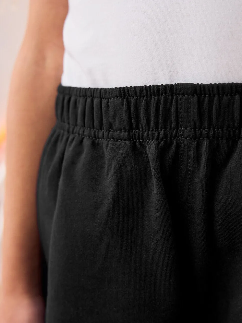 Black 100% Cotton Jersey School Shorts (3-16yrs)