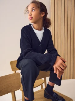 Black Cotton Rich Boxy School CardiganS (3-18yrs)