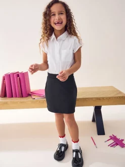 Black Cotton Rich Jersey Stretch School Skort (3-16yrs)