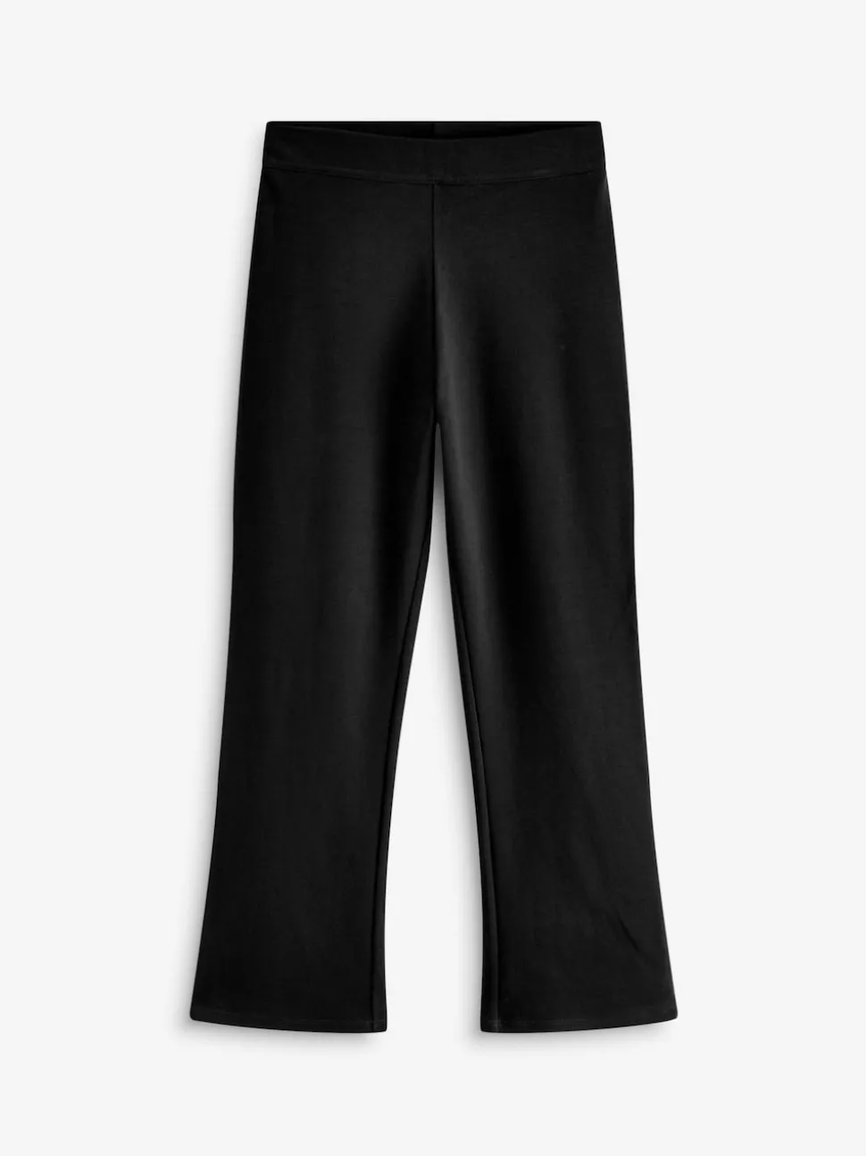 Black Cotton Rich Jersey Stretch Pull On High Waist Boot Cut School Trousers (9-17yrs)