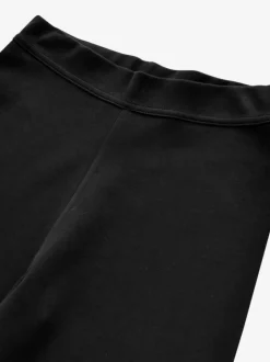 Black Cotton Rich Jersey Stretch Pull On High Waist Boot Cut School Trousers (9-17yrs)