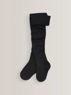 Black Cotton Rich School Tights