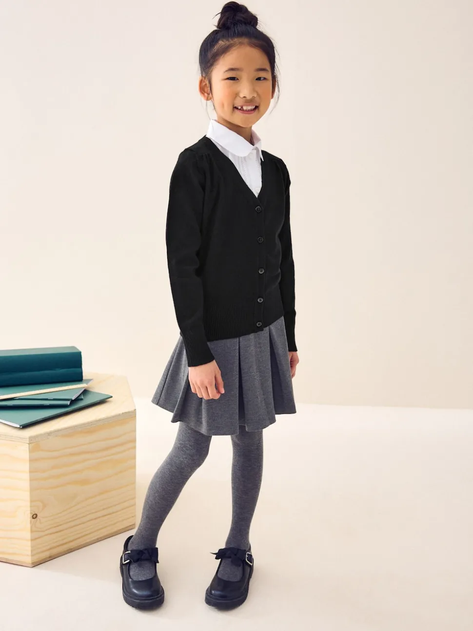 Black Cotton Rich School V-Neck Cardigan (3-16yrs)