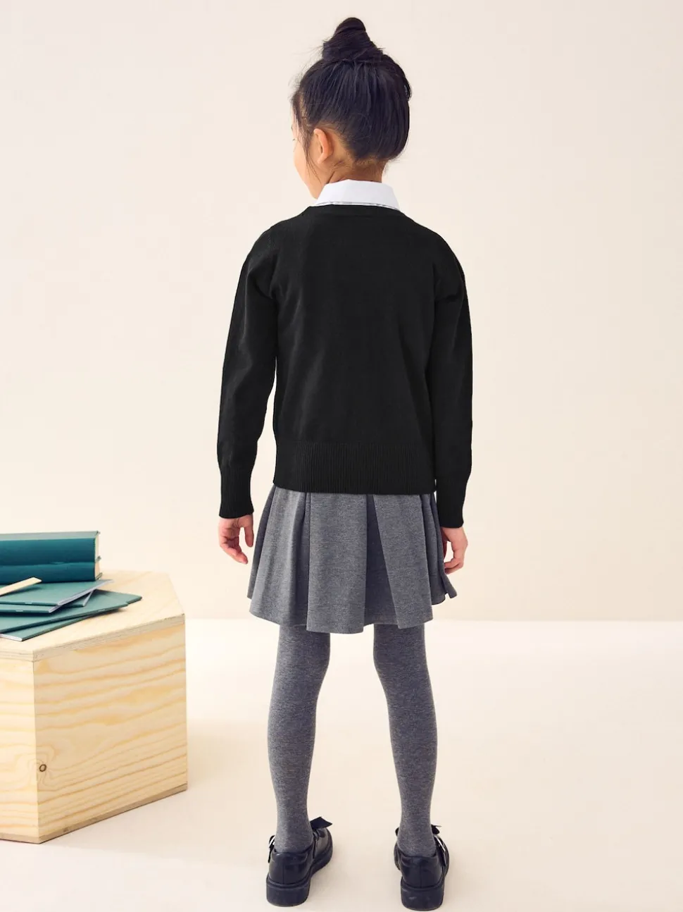 Black Cotton Rich School V-Neck Cardigan (3-16yrs)