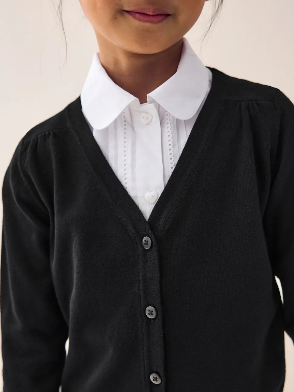 Black Cotton Rich School V-Neck Cardigan (3-16yrs)
