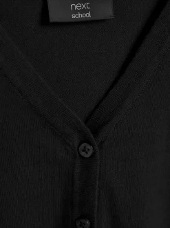Black Cotton Rich School V-Neck Cardigan (3-16yrs)