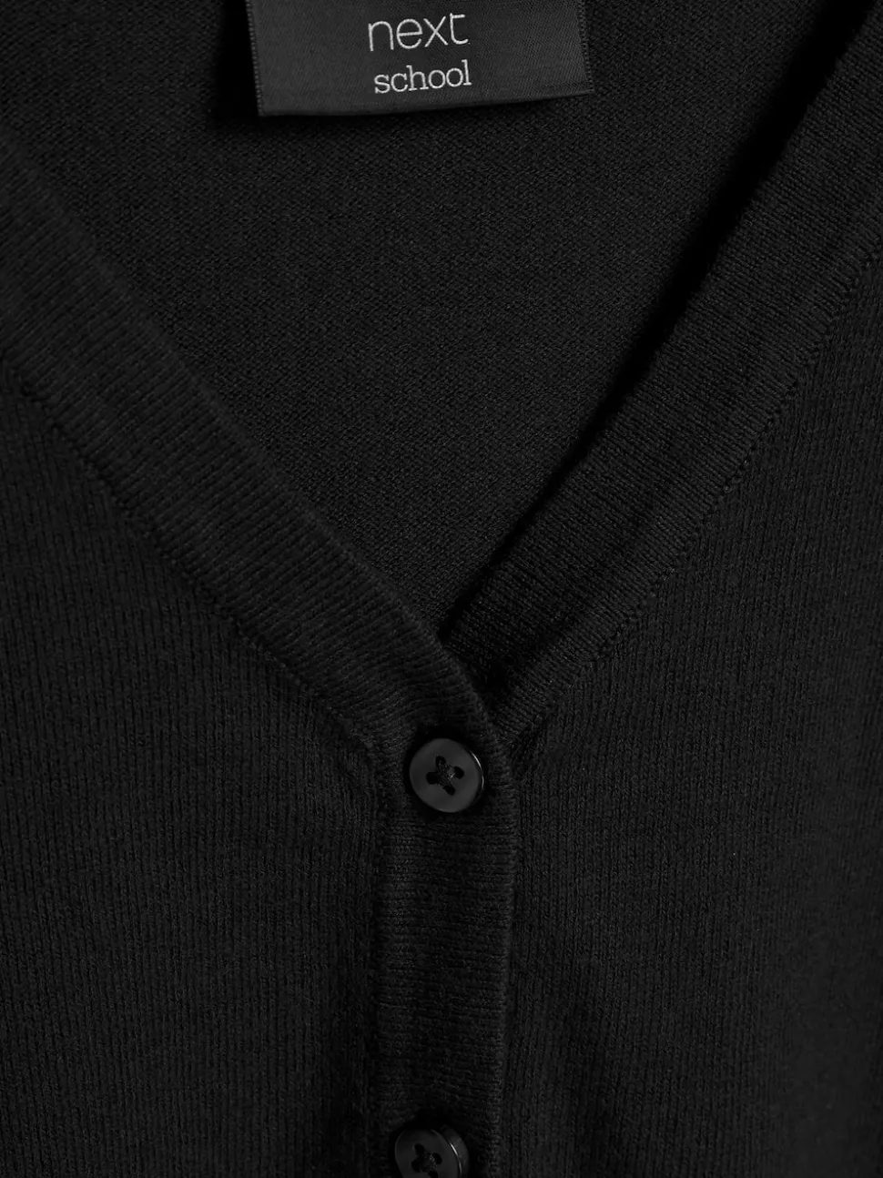 Black Cotton Rich School V-Neck Cardigan (3-16yrs)
