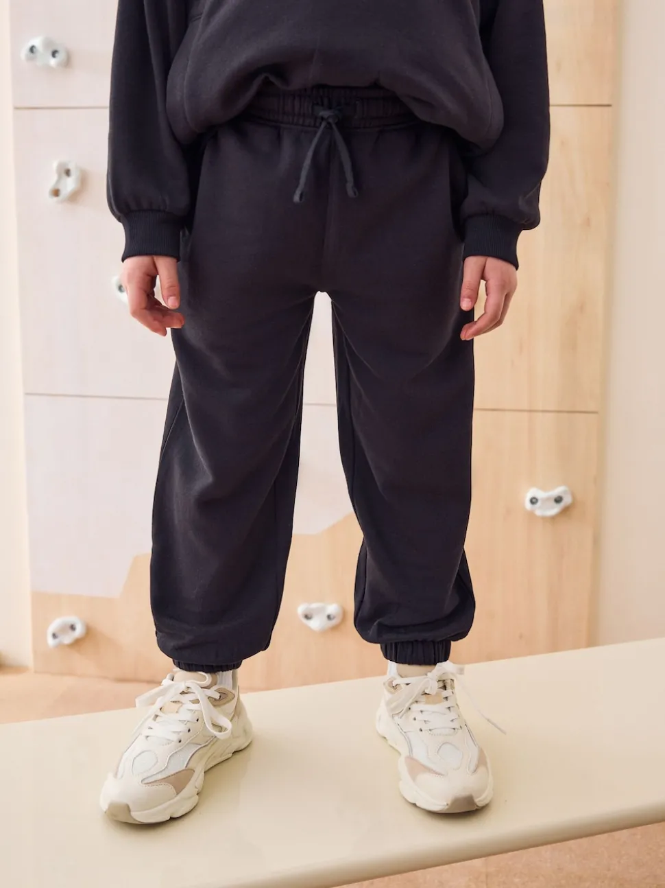 Black Cotton Rich Sports Funnel Neck Sweat and Joggers Set (3-16yrs)