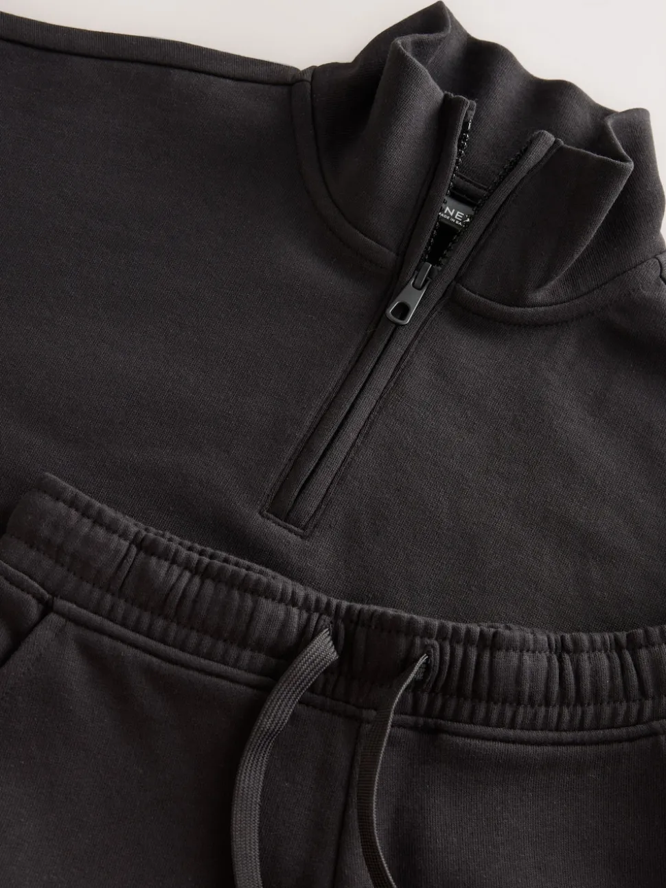 Black Cotton Rich Sports Funnel Neck Sweat and Joggers Set (3-16yrs)