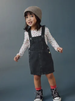 Black Denim Pinafore Dress (3mths-8yrs)