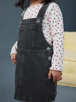 Black Denim Pinafore Dress (3mths-8yrs)