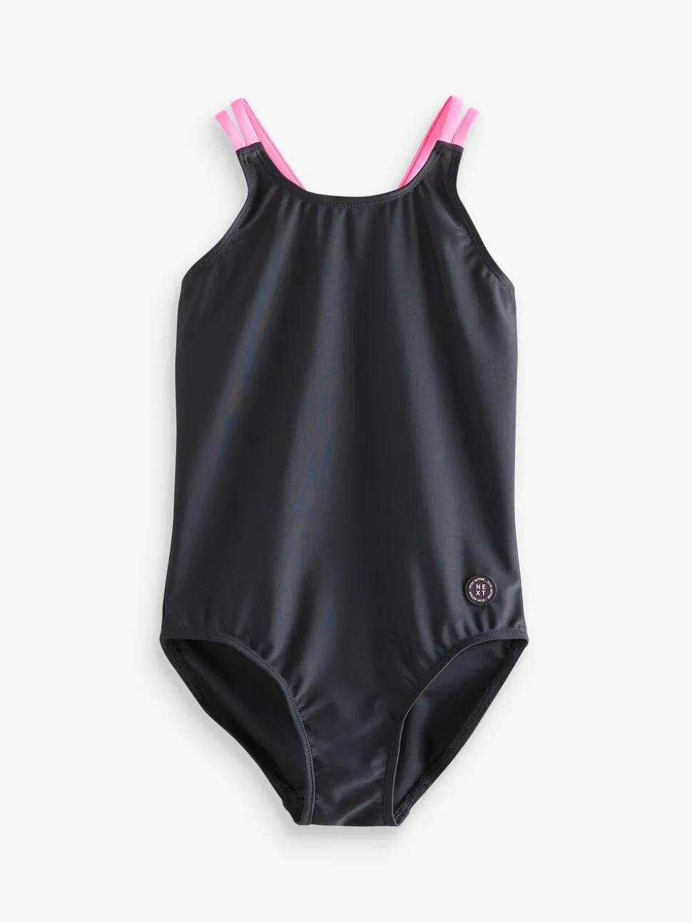 Black Double Strap Swimsuit (3-16yrs)