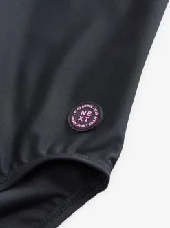 Black Double Strap Swimsuit (3-16yrs)