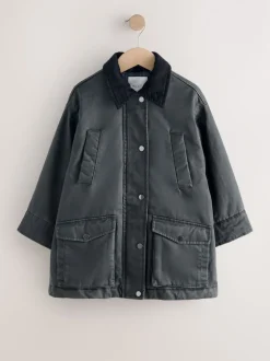 Black Faux Waxed Jacket (5-14yrs)
