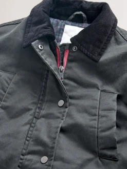 Black Faux Waxed Jacket (5-14yrs)