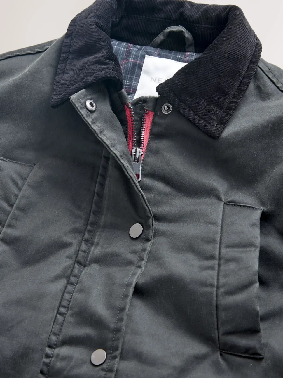 Black Faux Waxed Jacket (5-14yrs)
