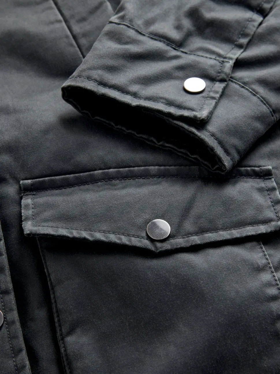 Black Faux Waxed Jacket (5-14yrs)