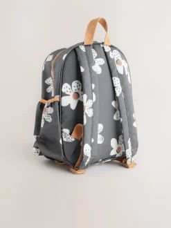 Black Floral Backpack