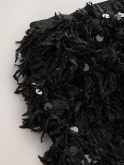 Black Fluffy Sequin Skirt (3-16yrs)