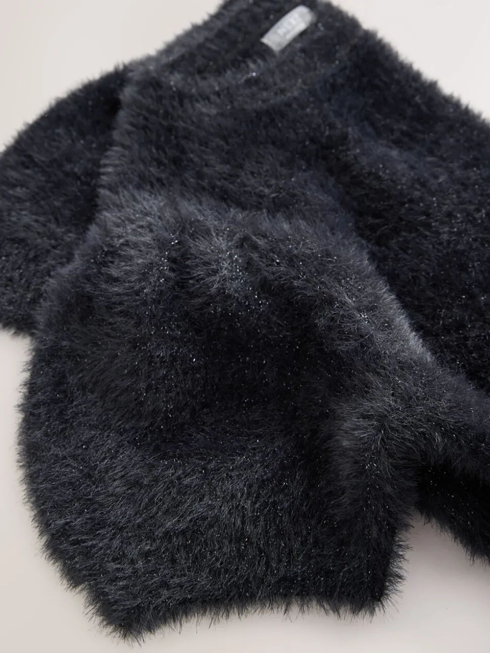 Black Fluffy Short Sleeve Top (3-16yrs)