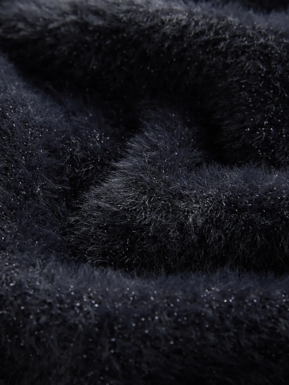 Black Fluffy Short Sleeve Top (3-16yrs)