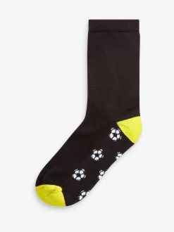 Black Football Cotton Rich Cushioned Socks 7 Pack